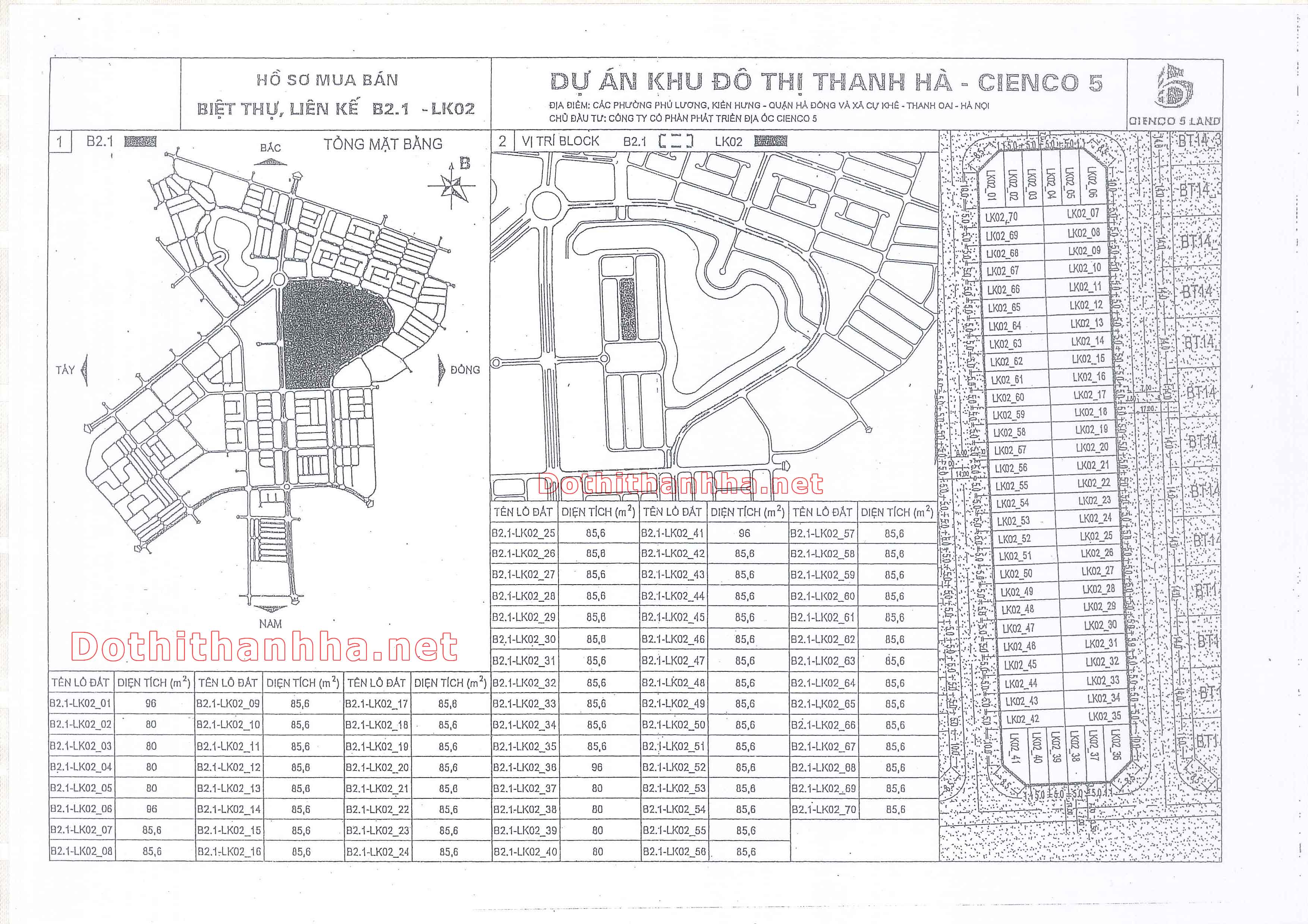 Liền kề Thanh Hà Mường Thanh