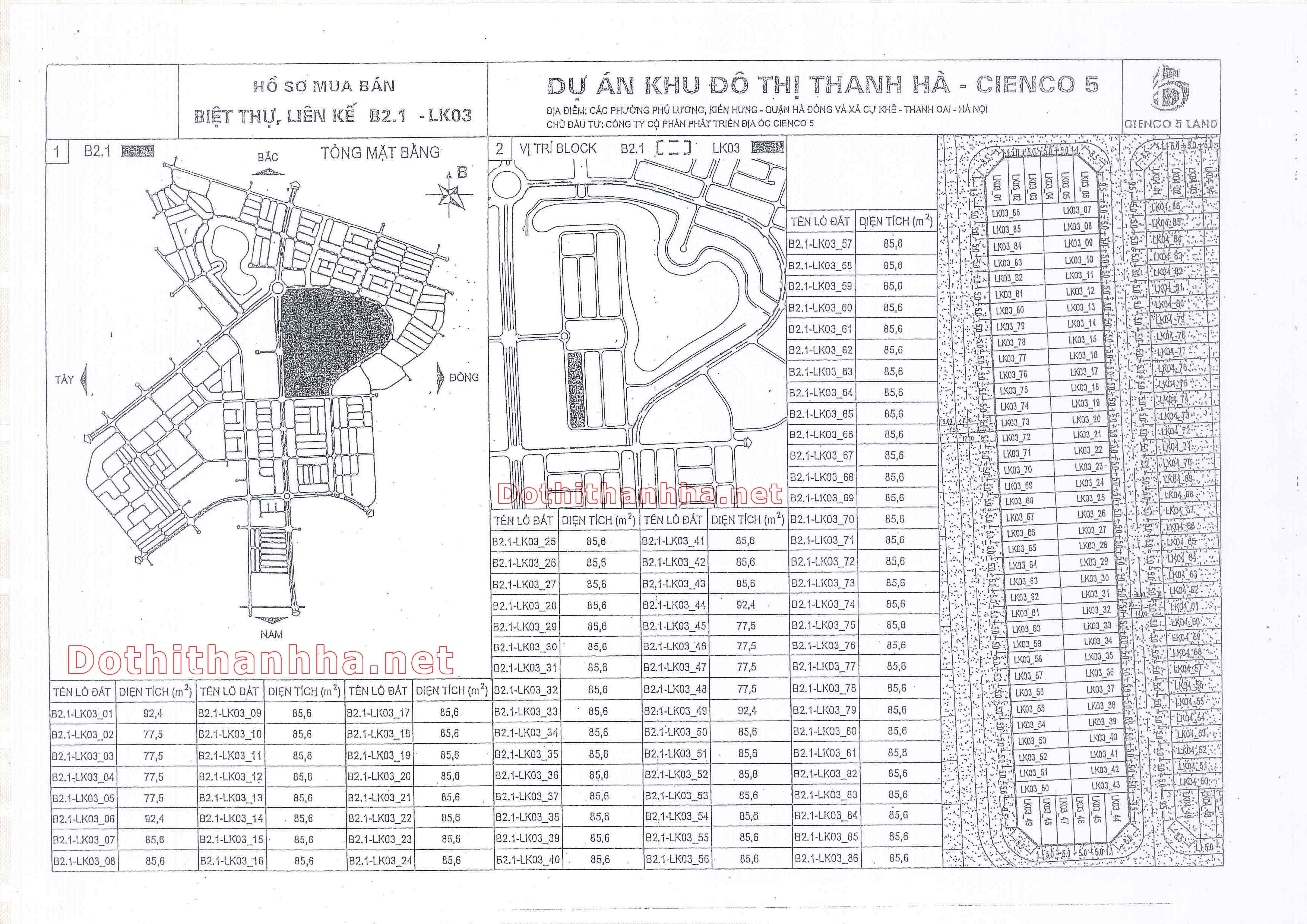 Bán liền kề Thanh Hà Mường Thanh 